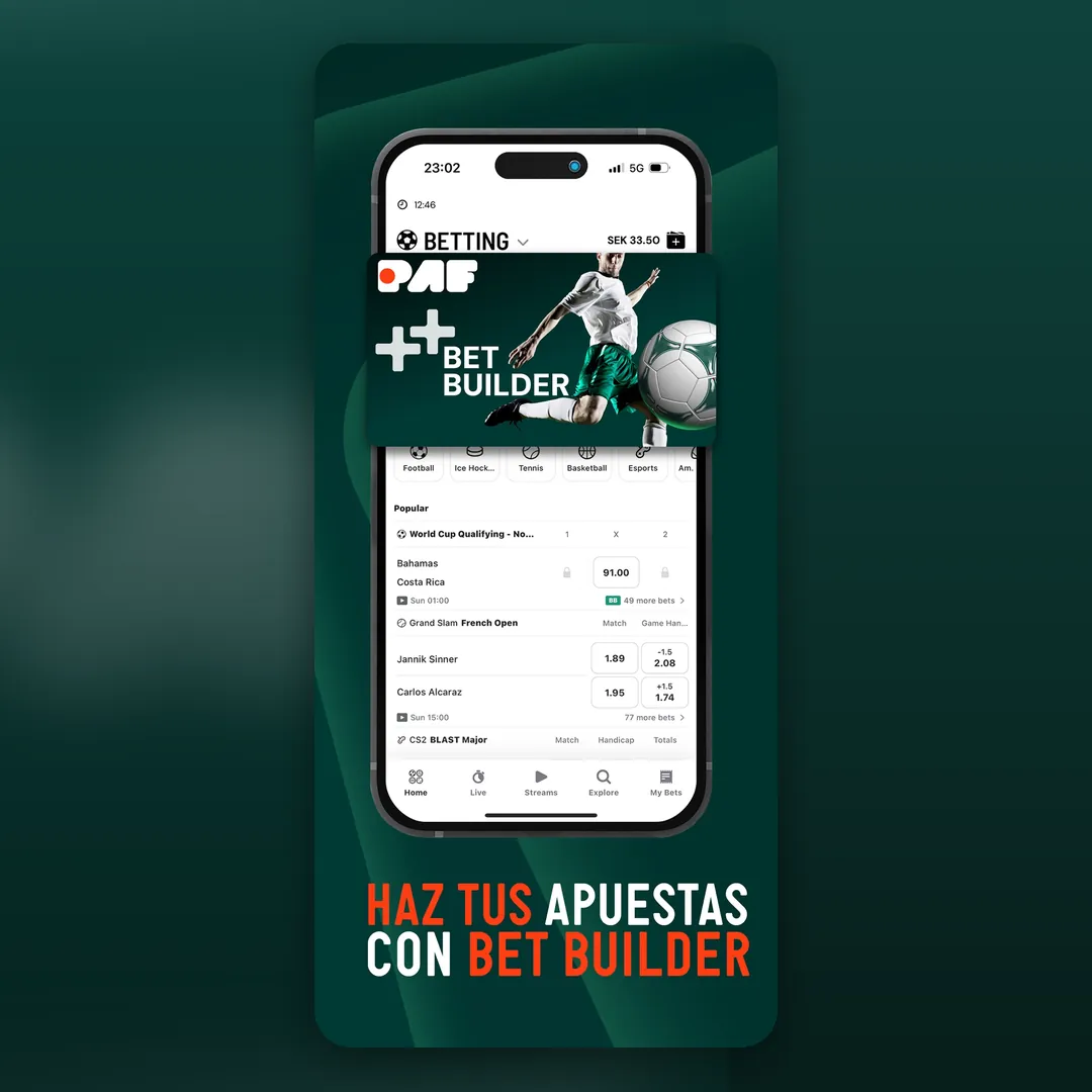 Captura oficial de la app de Paf
